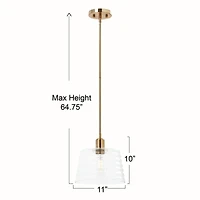 Hello Honey® Robert Stevenson Lighting Rhodes Metal & Clear Ribbed Glass Ceiling Light