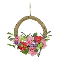 16" Spring Rose, Peony, & Globe Flowers Hoop Wreath