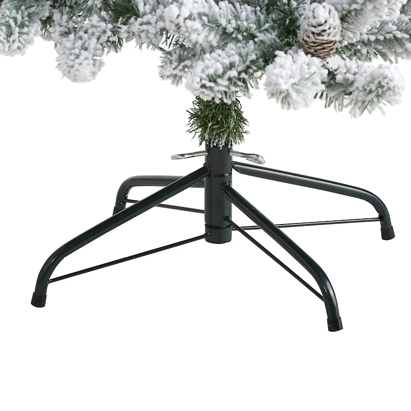 5ft. Unlit Flocked Livingston Fir Artificial Christmas Tree with Pine Cones