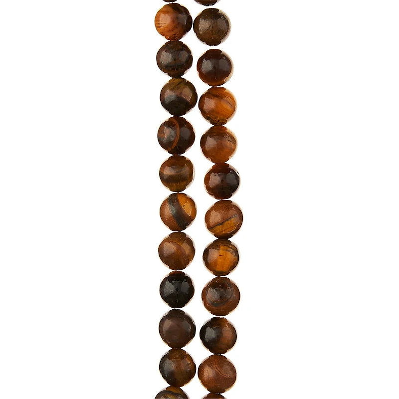 12 Pack: Yellow Tiger Eye Round Beads, 6mm by Bead Landing™