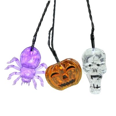 LED Skull, Spider & Jack-o-Lantern Halloween Light Set