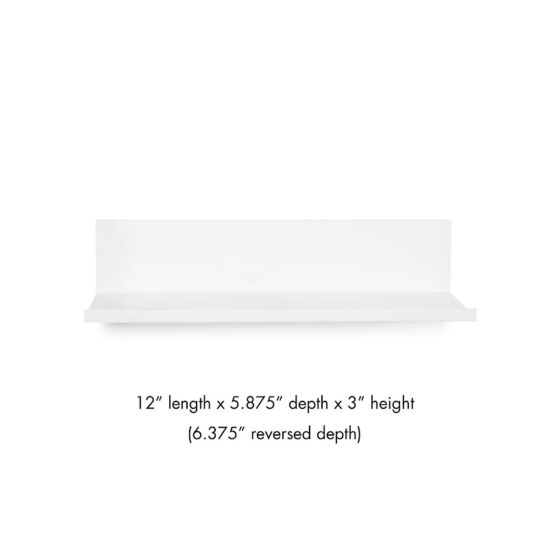 Hangz™ White Reversible No Stud 6" Depth Floating Shelf