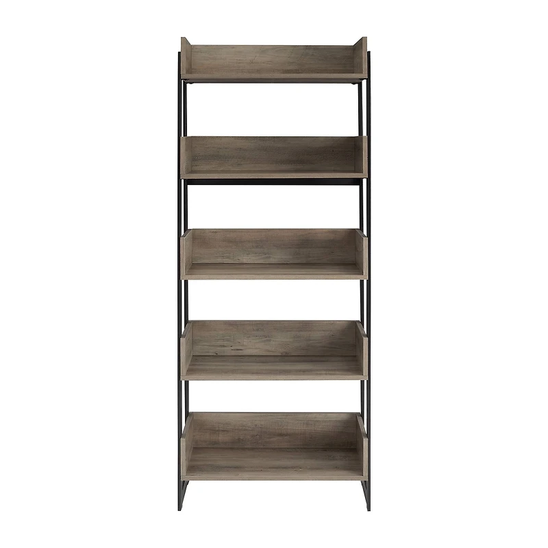Walker Edison 64" Graywash 5-Shelf Bookshelf