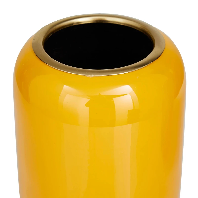The Novogratz Yellow Metal Vase Set of 2 11", 13"