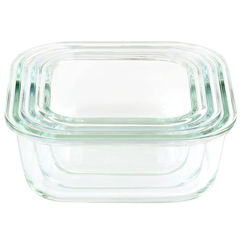 Martha Stewart Square Glass Storage Containers with Mint Lids