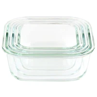 Martha Stewart Square Glass Storage Containers with Mint Lids