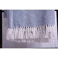 DII® Blue Stripe Herringbone Throw