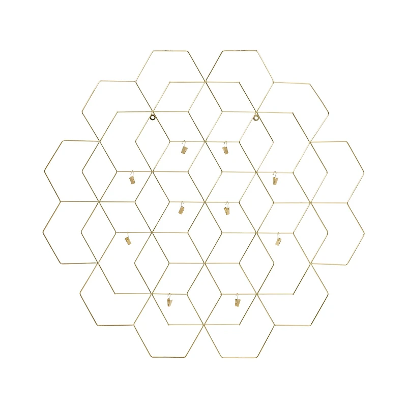 Honey Can Do Gold Hanging Photo Display Holder with Clips