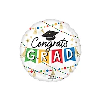 17" Congrats Grad Party Round HX® Foil Balloon