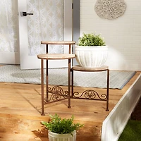 23" Rustic Triple Planter Stand