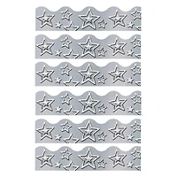 Trend Enterprises® Terrific Trimmers® I Heart Metal Silver Stars Border Trim, 234ft.