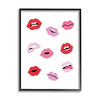 Stupell Industries Expressive Seductive Lips Red Lipstick Shades Framed Giclee Art