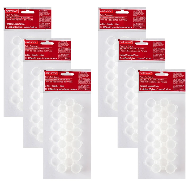 6 Packs: 3 ct. (18 total) Paint Pot Strips by Craft Smart®