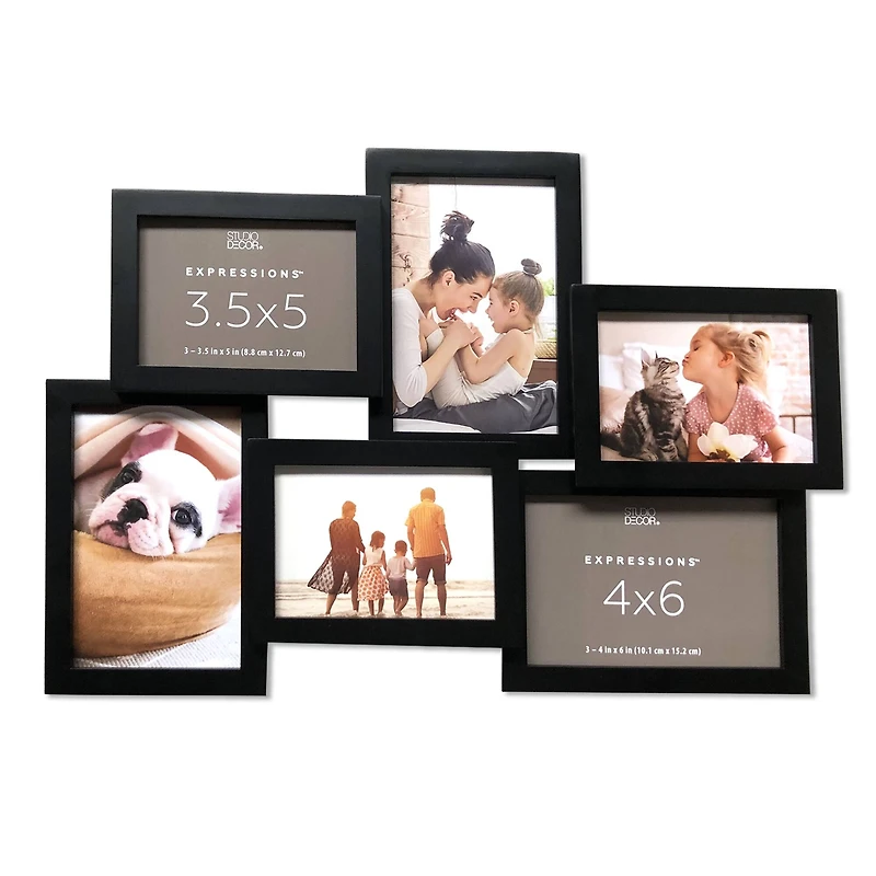 Expressions™ 6 Opening Black Collage Frame by Studio Décor®