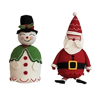 Hello Honey® Handmade Wool Felt Santa & Snowman Set