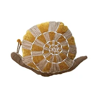 Hello Honey® 18" x 14" Mustard & Brown Hand-Woven Fabric Snail-Shaped Throw Pillow