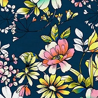 Fabric Editions Navy Belle Garden Cotton Fabric
