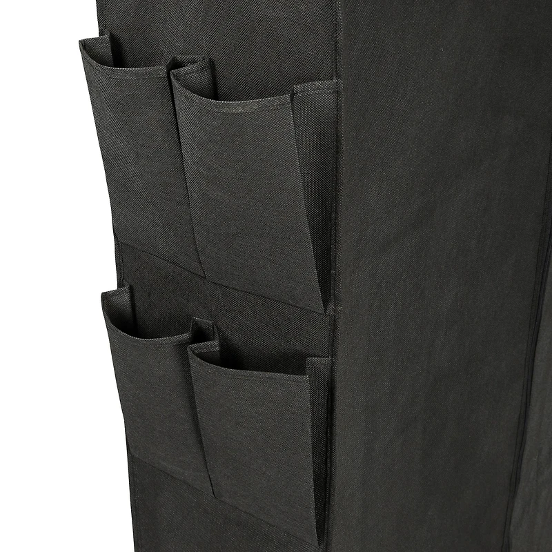 Honey Can Do Black Rolling Shoe Rack & Shoe Rack Cover