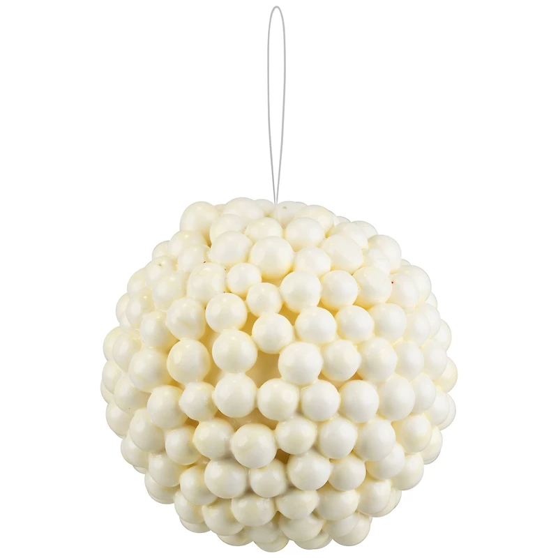 5" White Berries Foam Ball Ornament