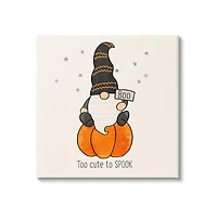 Stupell Industries Too Cute To Spook Gnome Phrase Canvas Wall Art