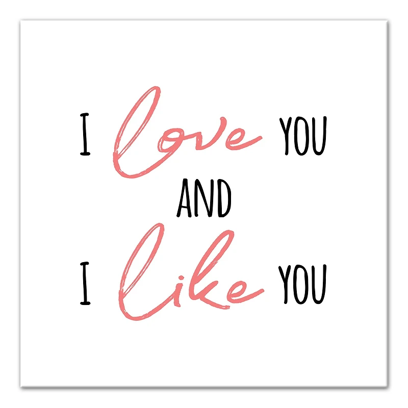 I Love You and I Like You Canvas Art