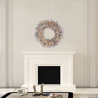 36" Warm White Dura-Lit® LED Platinum Fir Wreath