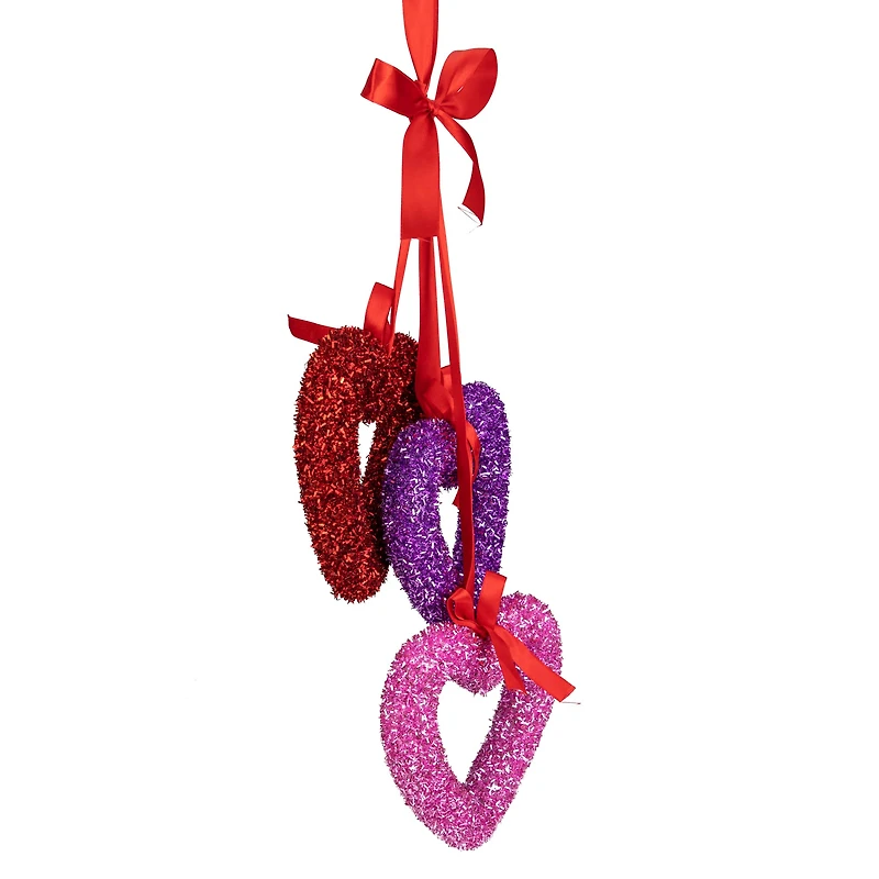 23" Glittery Hearts Trio Valentine's Day Ornament