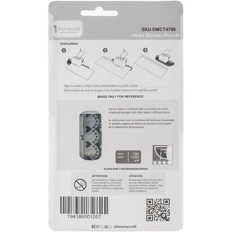 Dress My Craft® Heart Border Punch