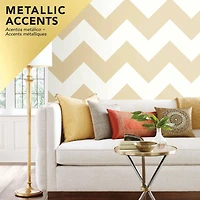 RoomMates Gold Large Chevron Peel & Stick Wallpaper