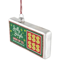 4.5" Jolly Jingle Scratcher Glass Christmas Ornament
