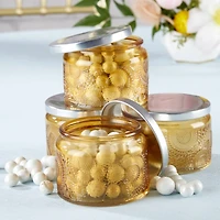 Kate Aspen® Amber Garden Blooms Glass Tea Light Holder, 4ct.