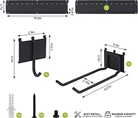 NEX™ 16.5" Black 7-Hook Garage Tool Wall Rack