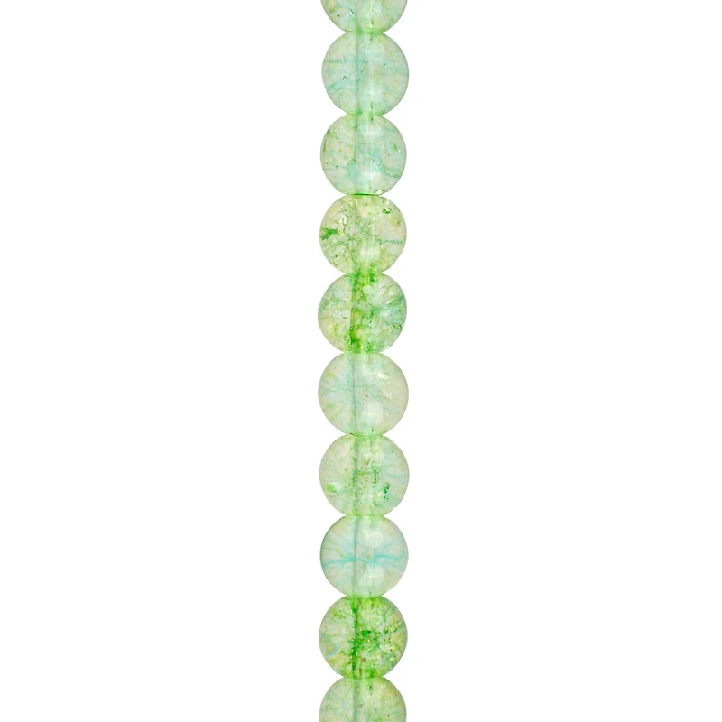 12 Pack: Light Green Dyed Quartz Round Beads, 8mm by Bead Landing™