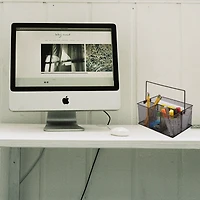 Mind Reader Metal Mesh Storage Basket with Handle