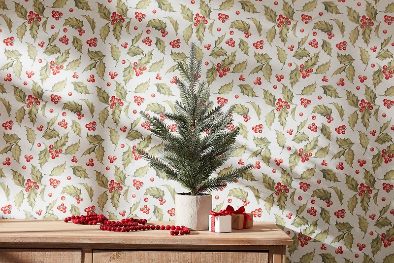 2 Pack 24" Unlit Pine Artificial Christmas Tree in Plastic Pot