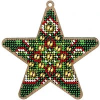 Wonderland Crafts Christmas Star Bead Embroidery on Wood Kit