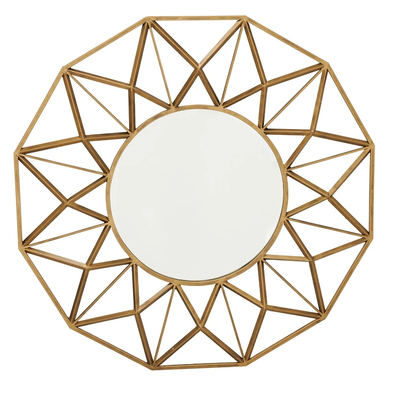 32" Gold Glam Metal Wall Mirror