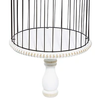 White Wood Farmhouse Birdcage, 44" x 14" x 14"