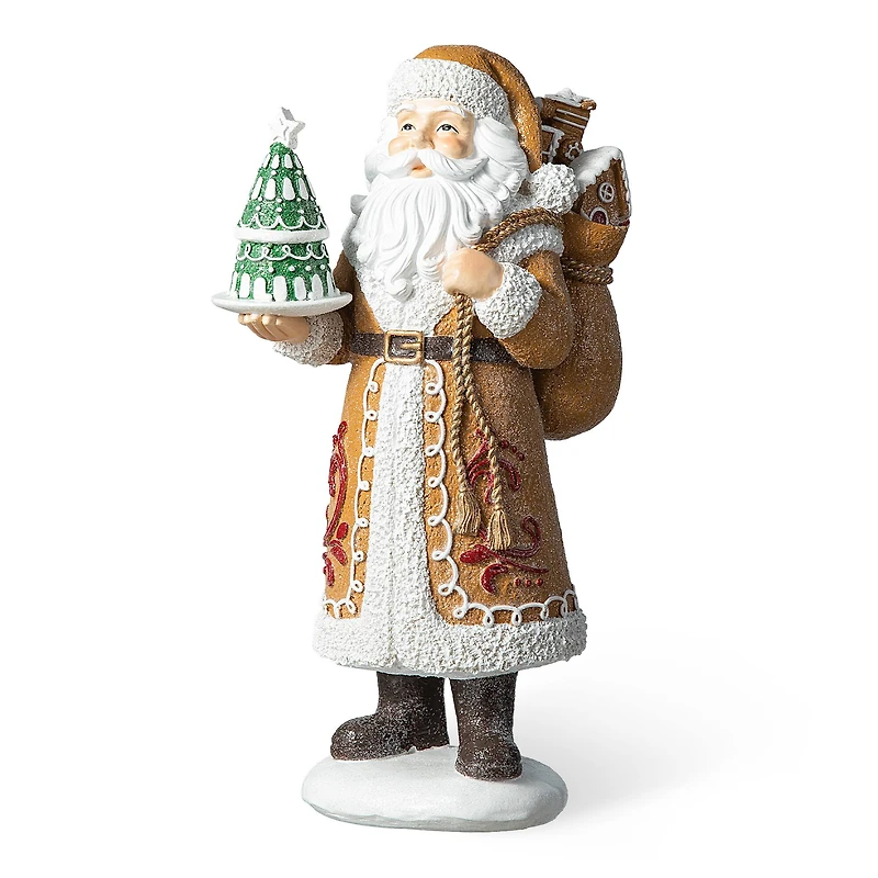 Glitzhome® 11.5" Gingerbread Santa Table Décor