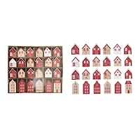 Hello Honey® Red, White & Natural Wood House Advent Calendar Set