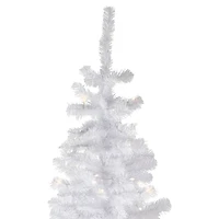 7.5ft. Pre-Lit White Georgian Pine Pencil Artificial Christmas Tree, Warm White LED Lights