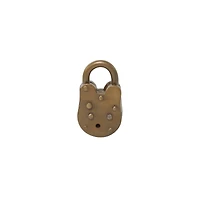 3" Bronze Metal Studded Lock and Key with Distressed Details