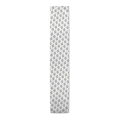 90" Dark Leaf Pattern Cotton Twill Runner