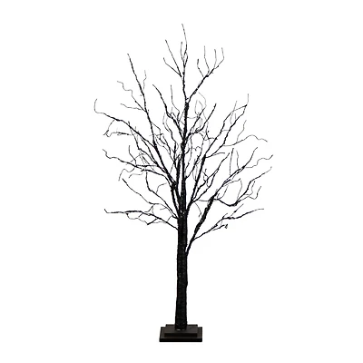 4ft. Pre-Lit Halloween Black Twig Artificial Tree with 180 Orange & Purple LED Lights