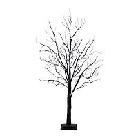 4ft. Pre-Lit Halloween Black Twig Artificial Tree with 180 Orange & Purple LED Lights