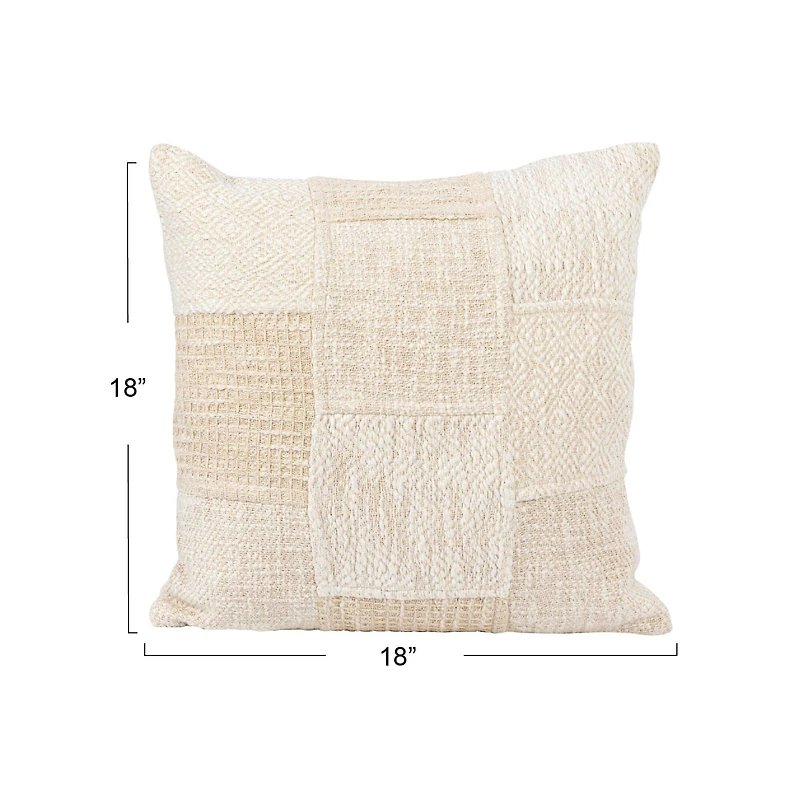 Hello Honey® Cream & Natural Cotton Patchwork Pillow