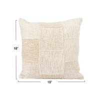 Hello Honey® Cream & Natural Cotton Patchwork Pillow