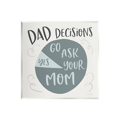 Stupell Industries Humorous Dad Decisions Pie Chart Phrase Wall Plaque Art