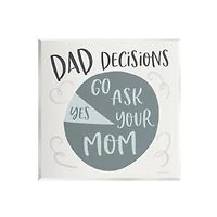 Stupell Industries Humorous Dad Decisions Pie Chart Phrase Wall Plaque Art