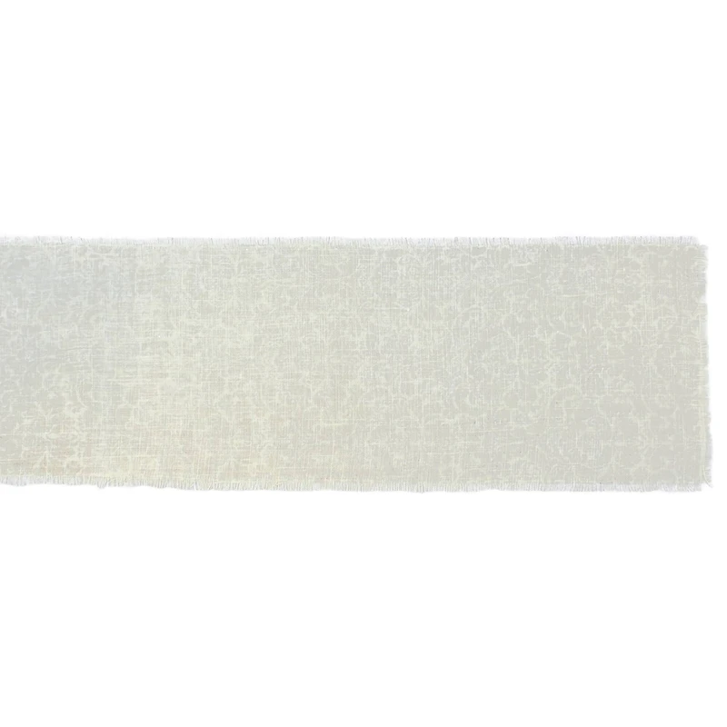 Gold Damask Print Jute Table Runner 14" x 108"